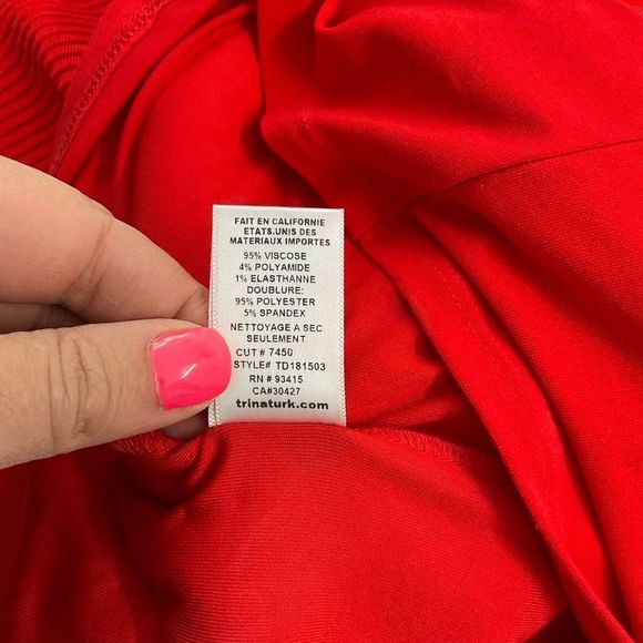Trina Turk red sleeeveless ribbed flare hem dress - Picture 10 of 11